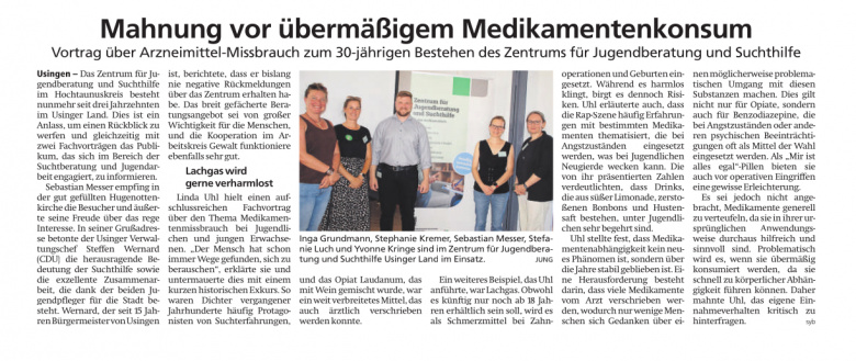 28. August 2025 Zentrum für Jugendberatung und Suchthilfe für den Hochtaunuskreis - Usinger Land
